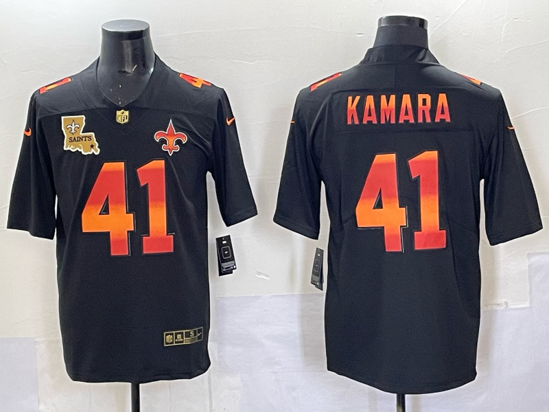 Men 2025 New Orleans Saints #4 Kamara black Limited NFL Jersey 006
